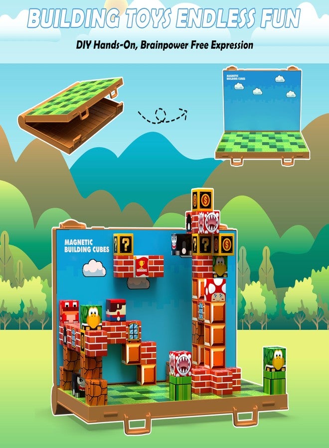 GaHoo Magnetic Blocks, Build 3D Magnet Building Toys World with Magnetic Tiles, Foldable Magnet Board, STEM Sensory Toy for Kids, Toy Building Sets Gifts for Age 3 4 5 6-10 Year Old Boys Girls - Image 4